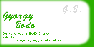 gyorgy bodo business card