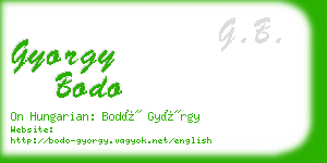gyorgy bodo business card